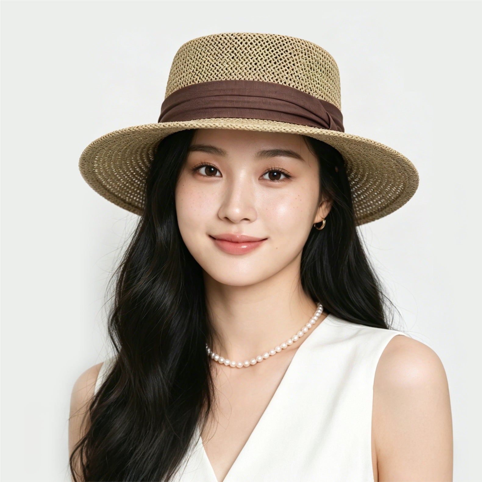 Flat-Top Straw Hat