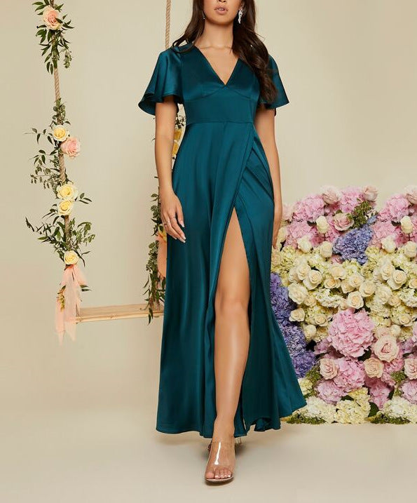 V-Neck Midi Dress