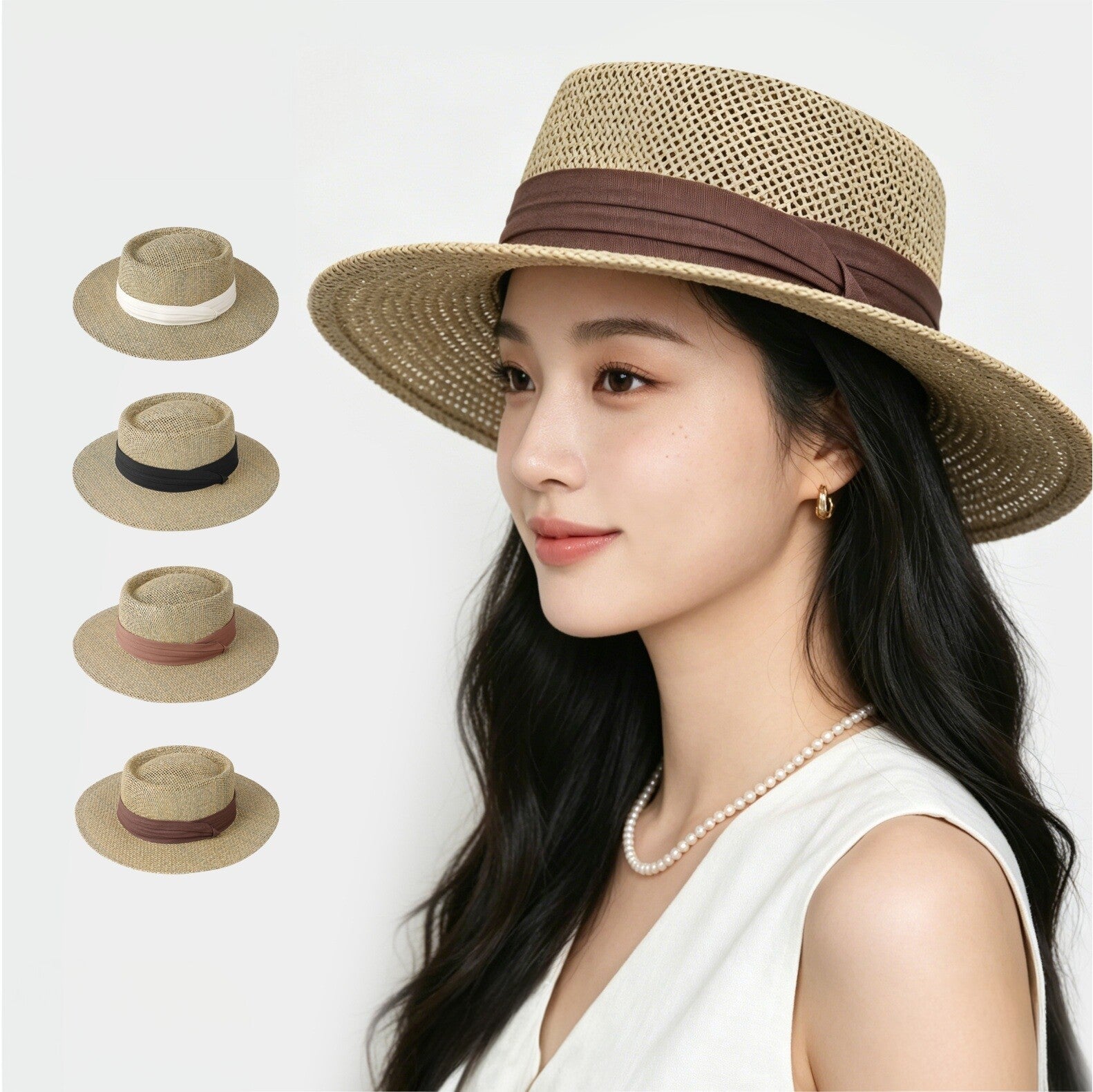 Flat-Top Straw Hat