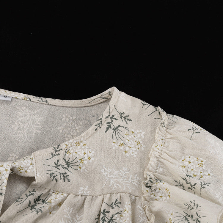 Ditsy Floral Tie-Neck Blouse
